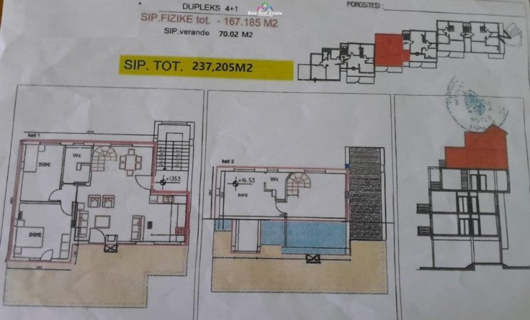 Tirane, shes apartament 3+1 Kati 4, 237 m² 283.000 € (kodra e diellit)