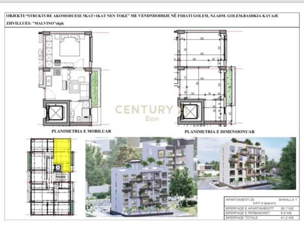 Durres, shitet apartament 1+1 Kati 4, 41 m² 49.440 € 