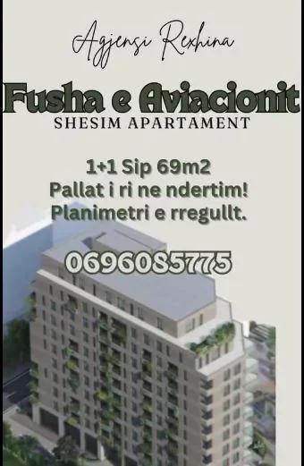 Tirane, shitet apartament 1+1 , 69 m² 99.500 € (Fusha e Aciacionit)