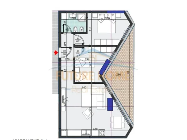 Tirane, shitet apartament 2+1+Ballkon Kati 4, 96 m² 148.800 € (Rruga Dritan Hoxha)