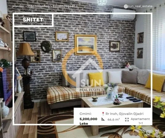 Shkoder, shitet apartament 1+1+Ballkon Kati 2, 44 m² 52.000 € (RRUGA INXH GJOVALIN GJADRI)