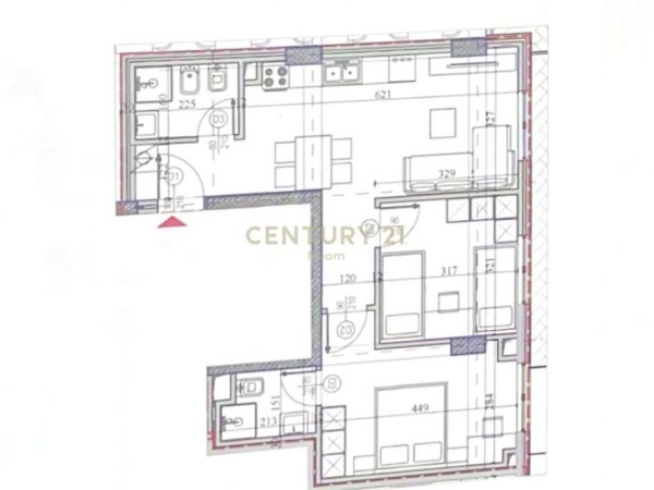 Shitet Apartament 2+1+2 Rezidenca Kodra e Diellit.Neom96750