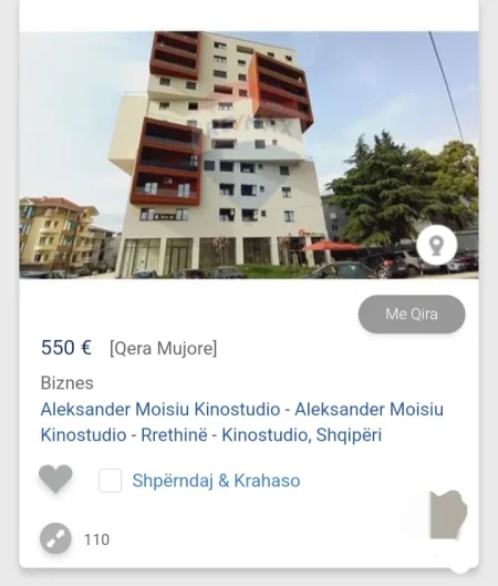 Tirane, jepet me qera zyre , 110 m² 550 € (Kunostudio Rruga Aleksander Mojsiu)