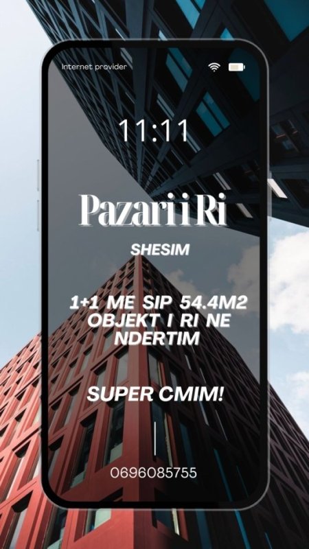 Tirane, shitet apartament 1+1 , 55 m² (Pazari i Ri)