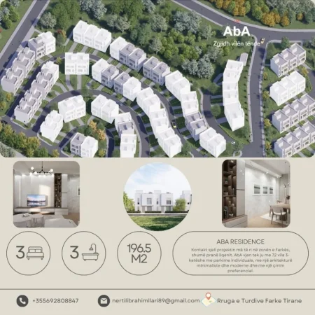 Tirane, shes Vile 3 Katshe Kati 3, 196 m² 360.000 € (Rruga e Turdive Farke Tirane)