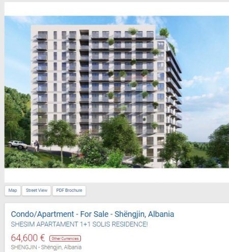 Lezhe Shengjin, shitet apartament 1+1 Kati 9, 60 m² 64.600 € (shengjin)