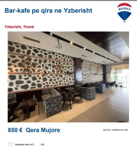 Tirane, jepet me qera lokal Kati 0, 102 m² 850 € (YZBERISHT)