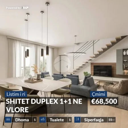 REZERVO PRONEN VETEM ME 500€! Vlore, shitet apartament duplex Kati 0, 55 m² 68.500 €