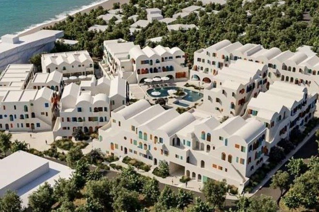Dhermi - Palase, shitet apartament 2+1+Ballkon Kati 0, 109 m² 270.000 € (Santorini Residence 2)