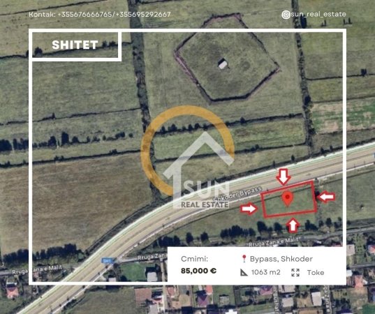 Shkoder, shitet toke , 1.063 m² 85.000 € (BYPASS, SHKODER)
