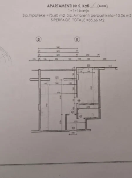 Shitet Apartament 1+1 Kati 4, 86 m²   128.500 € (Ali Demi)