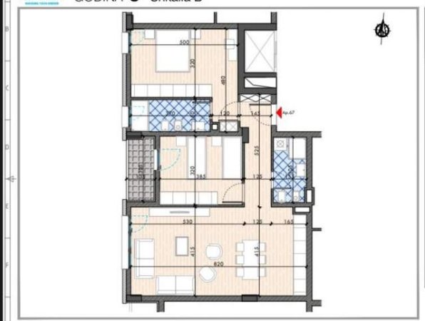 Tirane, shitet apartament 2+1+BLK Kati 9, 113 m²  (Don Bosko)