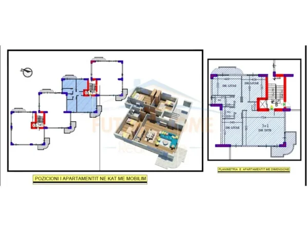 Tirane, shitet apartament 3+1+Ballkon Kati 1, 145 m² 232.500 € (Rruga panorama e Liqenit)