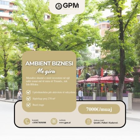 Tirane, jepet me qera ambjent biznesi , 270 m² 7.000 € (Blloku)