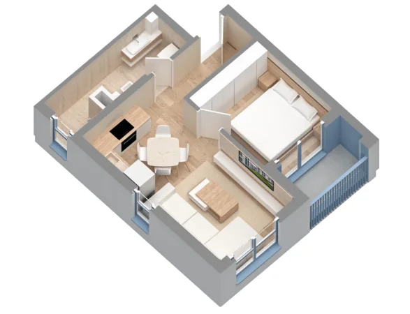 Tirane, shes apartament 1+1+Ballkon Kati 2, 55 m² 72.000 € 