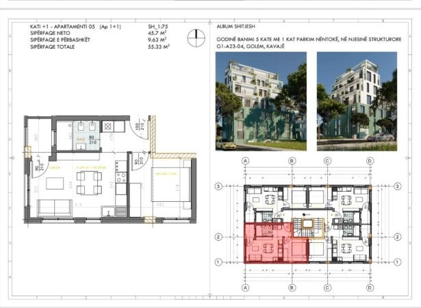 Durres, shitet apartament 1+1+Ballkon Kati 3, 51 m² 51.000 € (Golem, prane detit.)