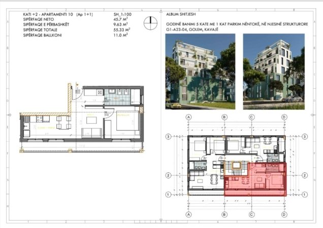 Durres, shitet apartament 1+1+Ballkon Kati 3, 51 m² 51.000 € (Golem, prane detit.)