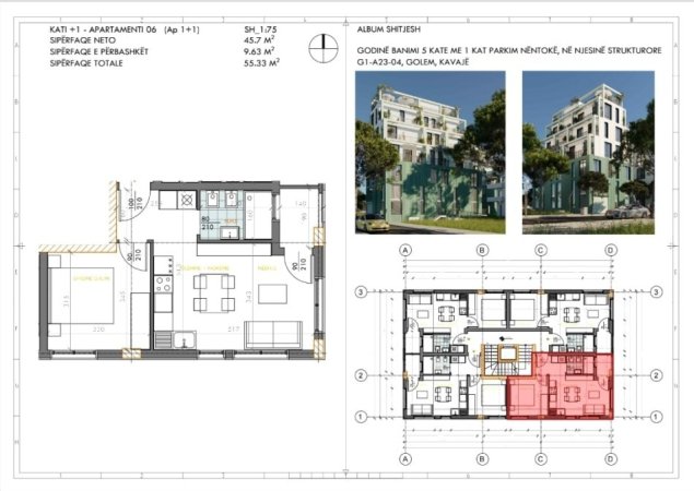 Durres, shitet apartament 1+1+Ballkon Kati 3, 51 m² 51.000 € (Golem, prane detit.)