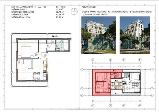 Durres, shitet apartament 1+1+Ballkon Kati 3, 51 m² 51.000 € (Golem, prane detit.)