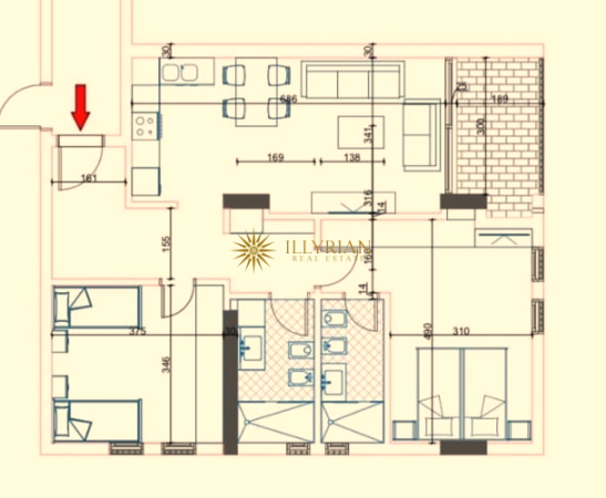 Radhime - Orikum, shitet apartament 2+1+Ballkon Kati 4, 106 m² 130.000 € 