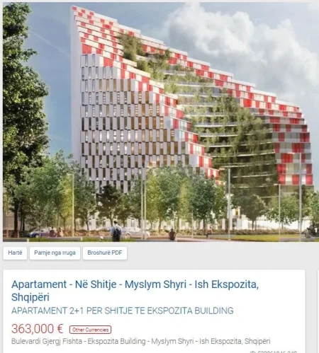 Tirane, shitet apartament 2+1 Kati 3, 110 m² 363.000 € (EKSPOZITA BUILDING)
