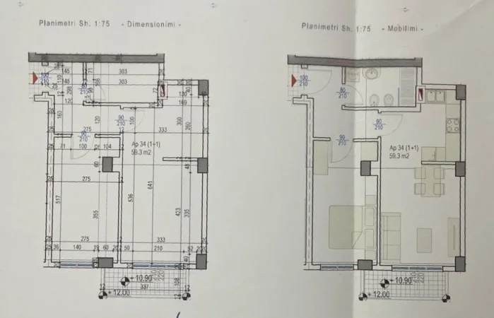 Tirane, jepet me qera apartament 1+1 Kati 4, 71 m² 212.700 € (Rruga e Kosovareve)