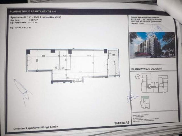 Tirane, shitet apartament 1+1+BLK Kati 1, 81 m² 85.000 Euro (dritan hoxha)