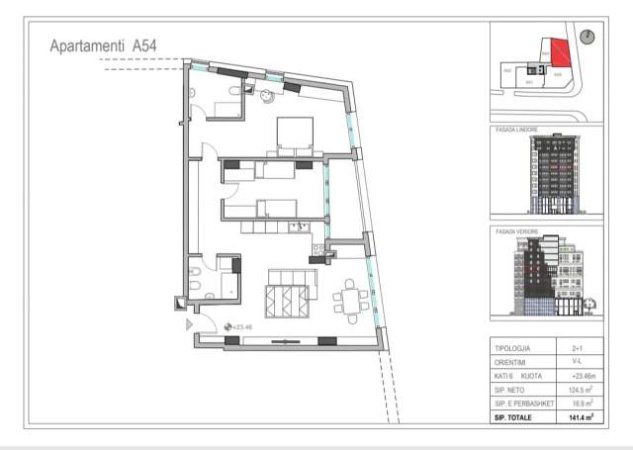 Tirane, shitet apartament 2+1+BLK 141 m² 283.000 Euro (Rruga e Barrikadave)