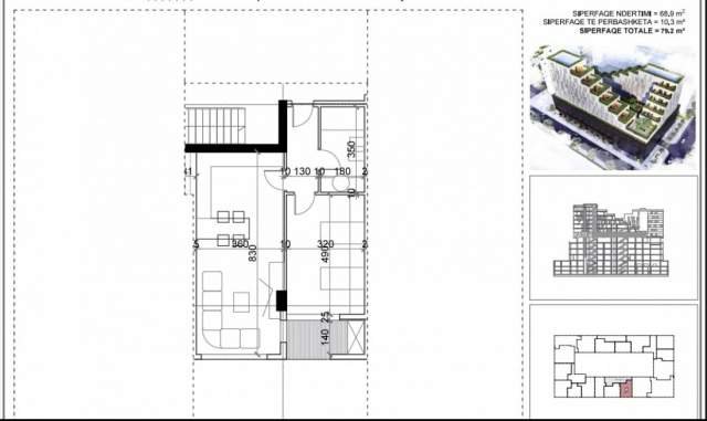 Tirane, shitet apartament 2+1+BLK Kati 7, 100 m² 126.610 Euro (Rruga 5 Maji)