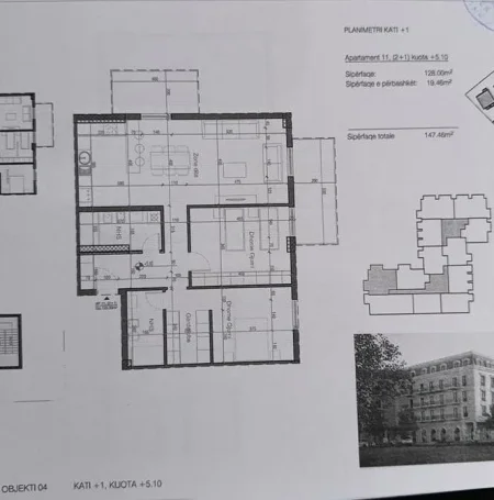Tirane, shes apartament 2+1+Aneks+Ballkon Kati 2, 140 m² (Sauk i Vjeter)