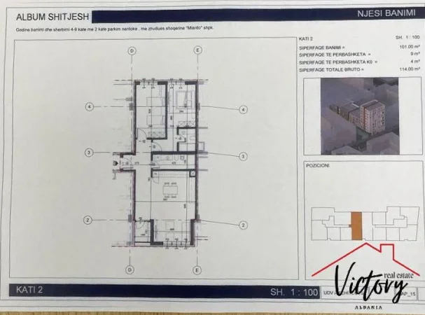 Tirane, shitet apartament 2+1 Kati 2, 114 m² 200.000 € (Jordan Misja)