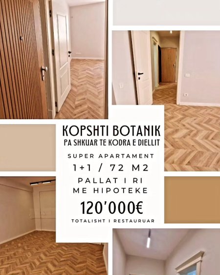 Tirane, shitet apartament 1+1 , 72 m² 199.000 € (Kopshti Botanik)