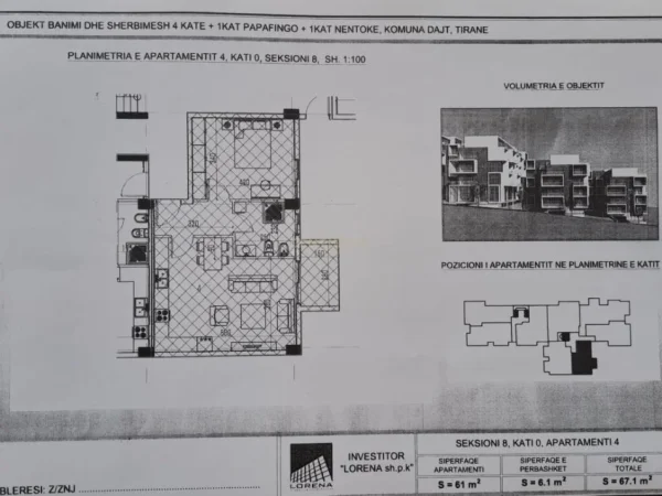 Tirane, shitet apartament 1+1 Kati 0, 61 m² 65.000 € (FRESK)