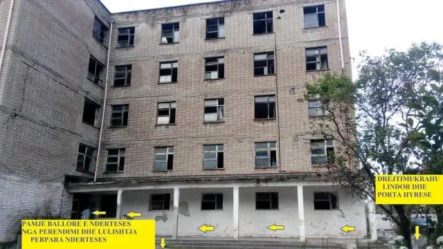 Elbasan-Bradashes Qera:Ndërtes, 5-Kate, Sip.Truall/Lulishte 7000m²,Sip.Ndërtim 2'550m² Qera 5'000euro/muaj, në hyrje Komb. Metalurgjik /300m nga rrethe rrotullimi Bradasheshit