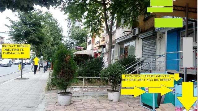 Tirane, Shitet Apartament/në katin  ±1, bodrum, tip  2+1,Sip.64 m², Cmimi 95'000 euro, Rr.'Dibrës", nga Medreseja/Klinika Ortodokse deri te Farmaci Nr.10/ kryqëzimi i QSUT-se Unaza.
