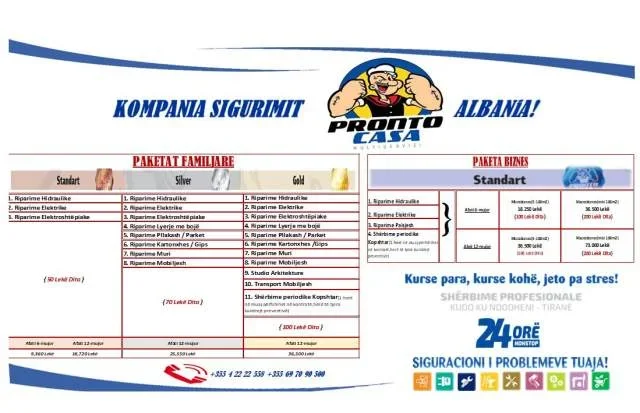 Tirane, - Kompania Sigurimit Pronto Casa Multiservizi Albania