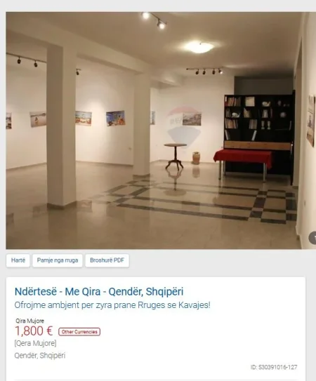 Tirane, jepet me qera dyqan Kati -1, 350 m² 1.800 € (RRUGA E KAVAJES)