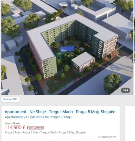 Tirane, shitet 2+1 Kati 1, 85 m² 114.900 € (5 MAJI)
