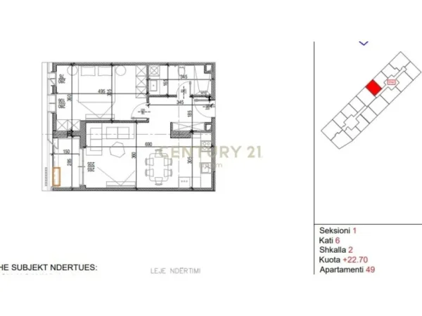 Tirane, shes apartament 1+1+Aneks+Ballkon Kati 6, 77 m² 142.061 € (Kompleksi Tirana Riverside,Rruga e Kavajës)