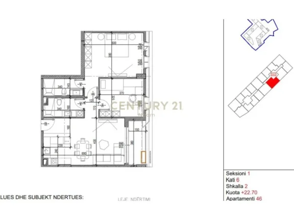 Tirane, shes apartament 2+1+Aneks+Ballkon Kati 6, 110 m² 204.240 € (Kompleksi Tirana Riverside,Rruga e Kavajës)