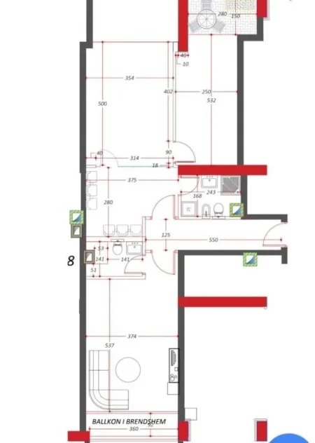 Tirane, jap me qera zyre Kati 2, 105 m² 900 € (Komuna e Parisit, Kompleksi Kika)
