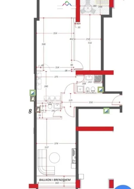 Tirane, jepet me qera zyre Kati 2, 105 m² 900 € (komuna e parisit)