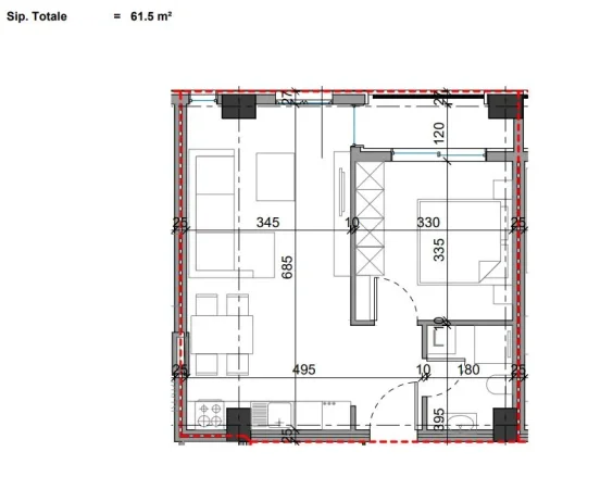 Tirane, shitet 1+1 Kati 1, 62 m² 129.000 € (Bulevardi i Ri)