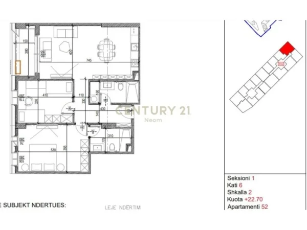 Tirane, shes apartament 2+1+2+Ballkon , 121 m² 223.942 € (Rruga e Kavajës)
