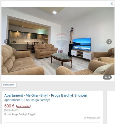 Tirane, jepet me qera apartament 3+1 Kati 4, 156 m² 600 € (RRUGA BARDHYL)