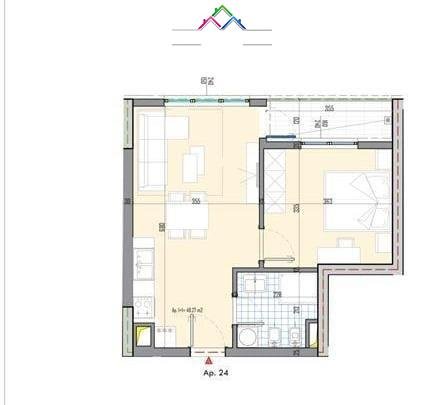 Tirane, shes apartament 1+1+Ballkon Kati 4, 56 m² 67.000 € (univers city)