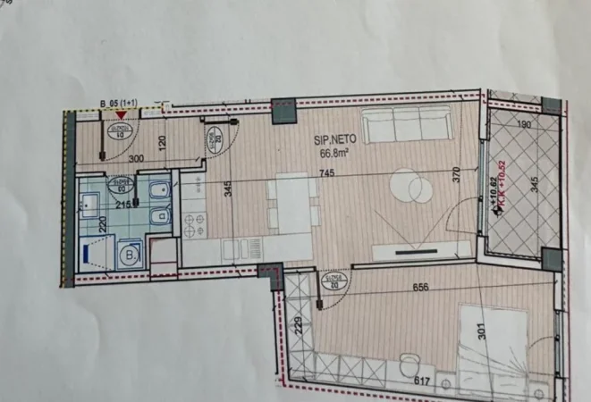 Tirane, shitet apartament 1+1 Kati 4, 75 m² (Bulevardi i Ri)