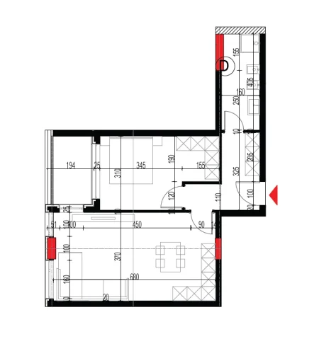 Tirane, shitet apartament 1+1+Ballkon Kati 3, 76 m² 72.500 € 