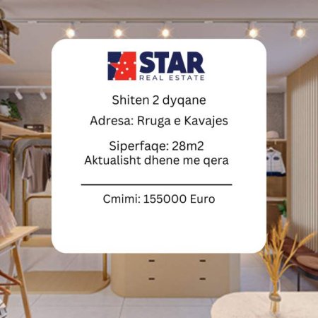Tirane, shiten dy dyqane 28 m² 155.000 Euro  (Rruga e Kavajes)