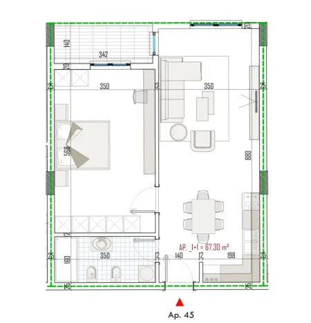 Tirane, shitet apartament 1+1 Kati 5, 78 m² 64.000 € (Paskuqan)